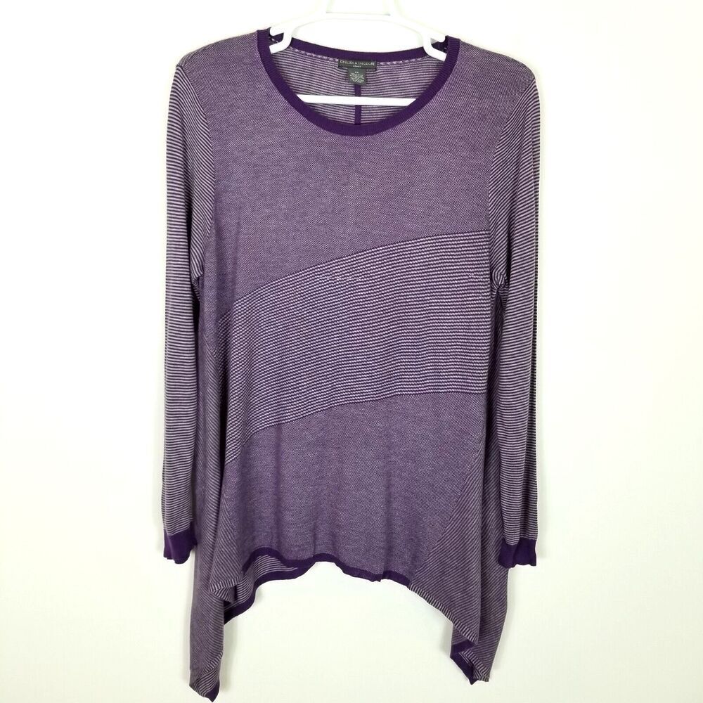 Chelsea & Theodore Women Plus Asymmetric Hem Pullover Sz 2X Wool Blend Purple‎